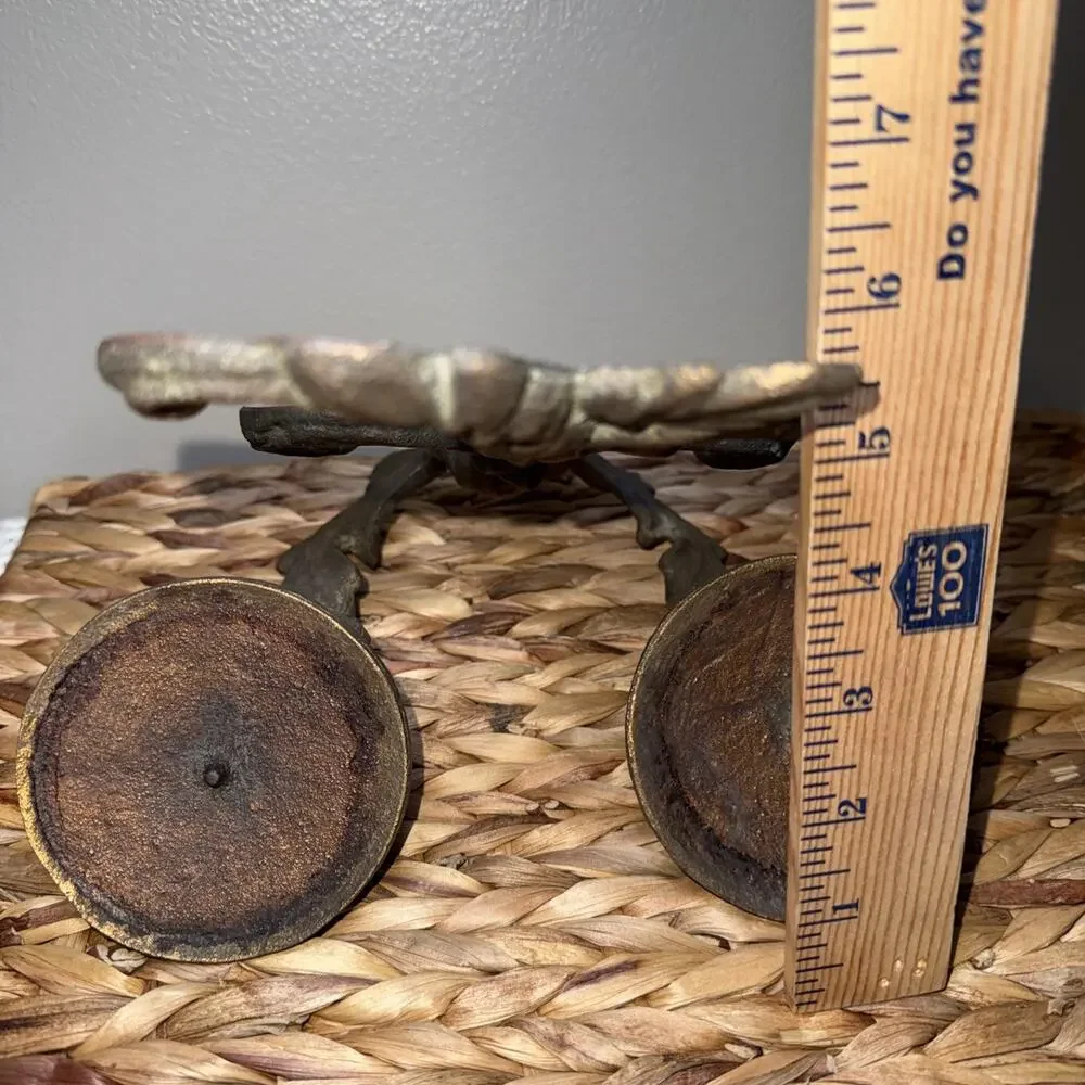 Vintage Cast Iron Double Candle Wall Sconce Acanthus Leaf Spanish Revival Decor